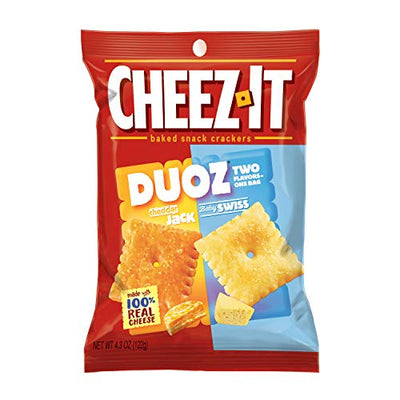 Cheez it DUOZ Cheddar Jack and Baby Swiss, 4.3 oz (6 Per Case)