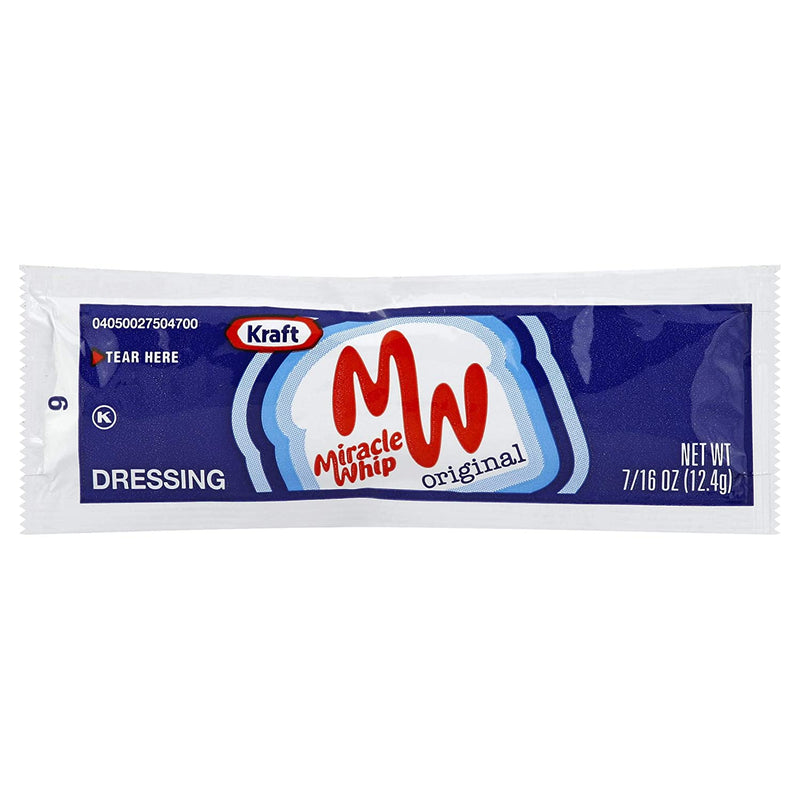 Miracle Whip Dressing Packets 200 Per Case 7/16 Ounce
