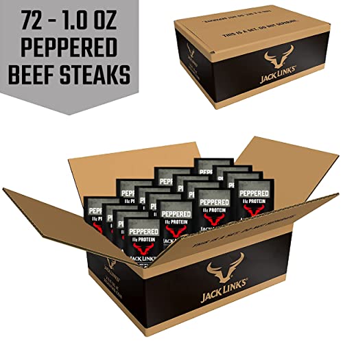 Jack Links Premium Cuts Beef Steak, Peppered, Strips, Bulk 1 Ounce (Pack of 72)