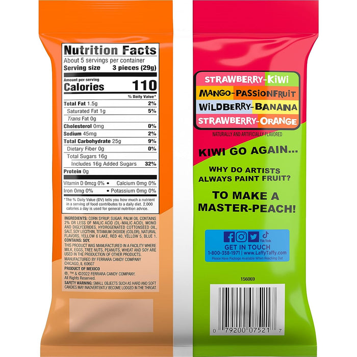 Laffy Taffy Fruit Combos Individually Wrapped Candy 6-Ounce Wholesale Bag