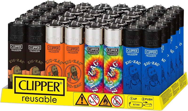 Clipper Lighter – Large CP11 – Zig Zag 2-48ct - Safe Butane Clipper Lighter