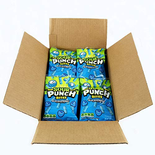 Sour Punch Blue Raspberry Flavored Sour Candy Bites 5oz Bag 12-Count Wholesale Box