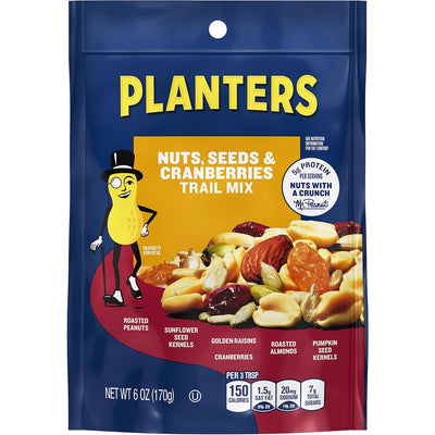 Planters Nuts, Seeds & Cranberries Trail Mix 6 oz [12-Pack]