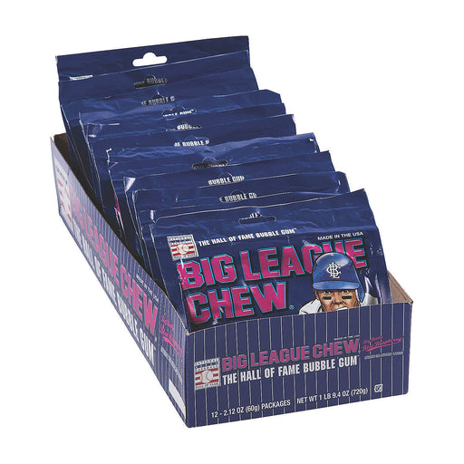 Big League Chew Blue Raspberry Gum 12-Pack Wholesale