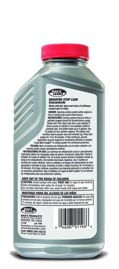 Bar's Leaks 1196 Radiator Stop Leak - 11 oz. , Grey