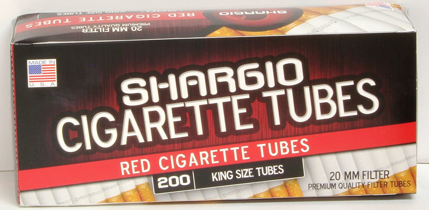 Shargio Red King Size Filter Tubes 200-Count Wholesale Box