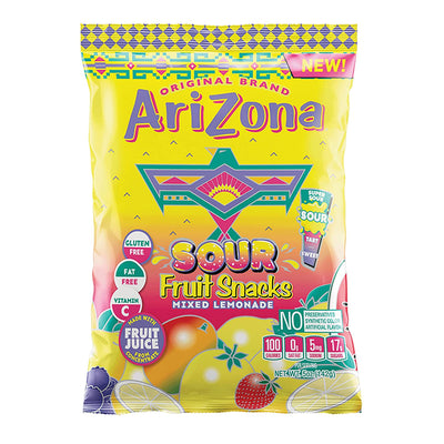 AriZona Sour Fruit Snacks, Mixed Lemonade - 5 Ounce Bag