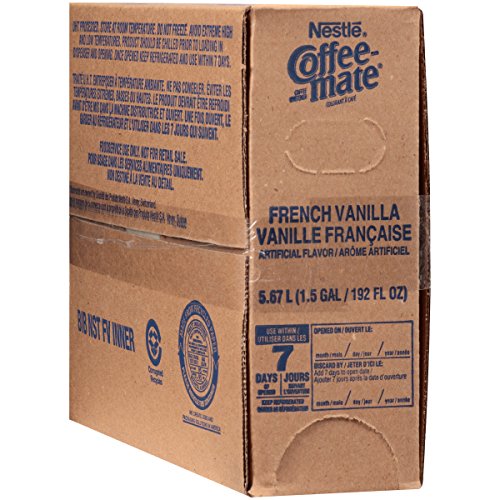 Nestle Coffee mate Coffee Creamer Liquid Bulk Box, French Vanilla, 192 oz