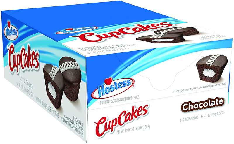 Hostess Cupcakes, Chocolate, 3.17 Ounce, 6 Count [3-Cases]