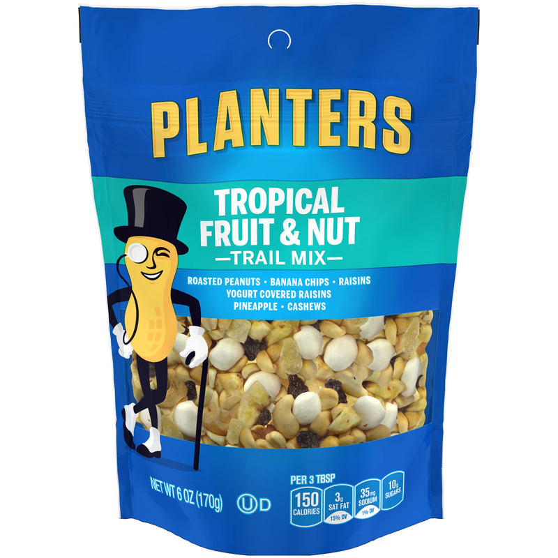 Planters Trail Mix, Tropical Fruit & Nuts, 6 oz [12-Bags]