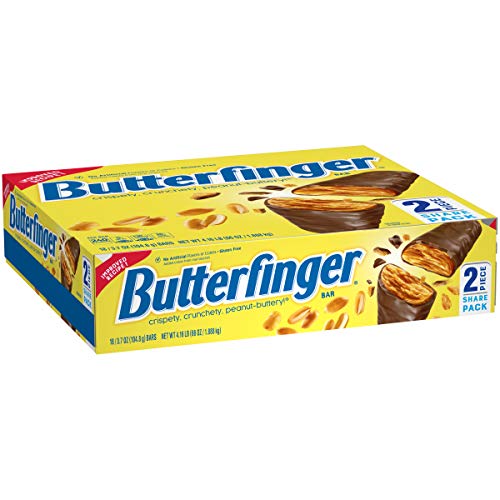 Butterfinger Milk Chocolate Candy Bars, Share Pack, Bulk Candy (Pack of 18)