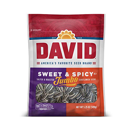 DAVID Roasted Salted Sweet Spicy Jumbo Sunflower Seeds, 5.25 oz
