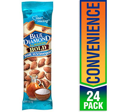 Blue Diamond Almonds, Bold Salt & Vinegar, 12 - 1.5 Ounce Packs (1-Case)