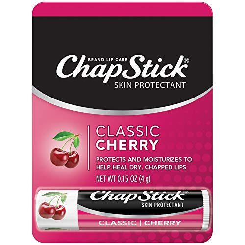Chapstick Classic Cherry Flavor Skin Protectant Flavored Lip Balm Tube, 0.15 Oz Each