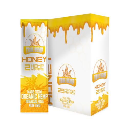True Hemp All-Natural Non-GMO Hemp Wraps 2-Count 25-Pack Wholesale Display
