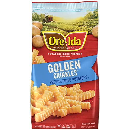 Ore-Ida Frozen Golden Crinkles French Fries 32 oz Bag (Pack of 12 Master Case)