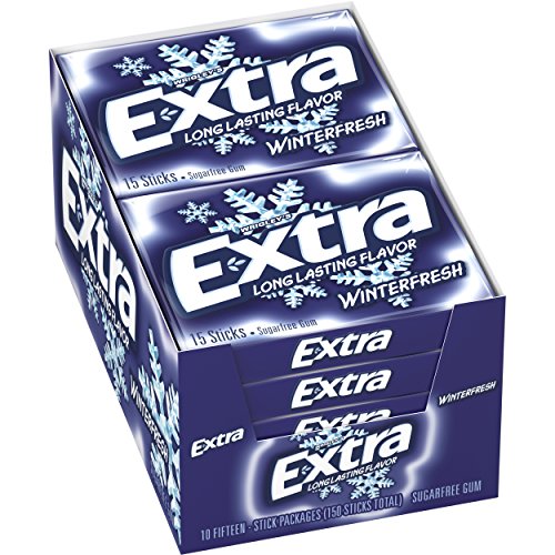 EXTRA Winterfresh Chewing Gum, 15 Pieces (10 Pack)