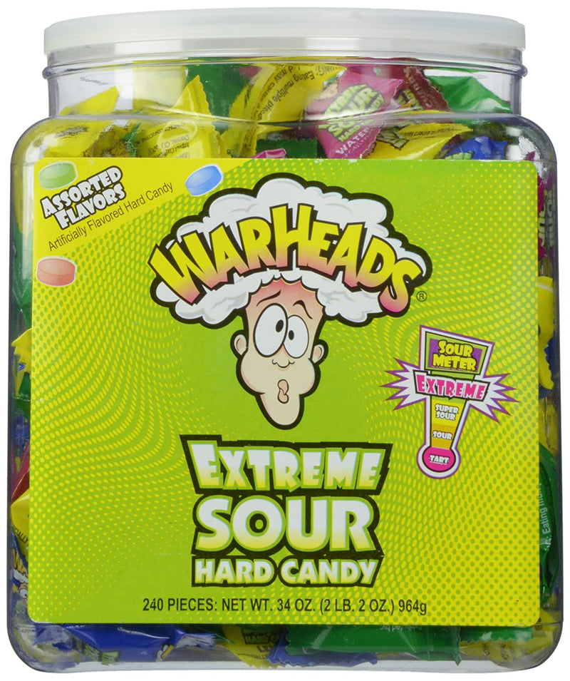 Warheads Extreme Sour Hard Candy Jar 240 / Unit