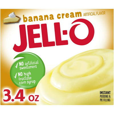Jell-O Instant Pudding & Pie Filling, Banana Cream, 3.4-Ounce Box