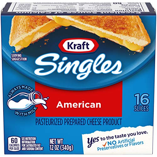 Kraft Singles American Cheese Slices (12 oz Pack, 16 Slices)