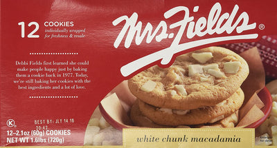 Mrs. Fields Jumbo Individually Wrapped White Chunk Macadamia Cookies (pack of 12)