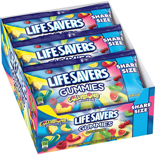 Life Savers Gummies Collisions Candy 4.2oz 15-Pack Wholesale