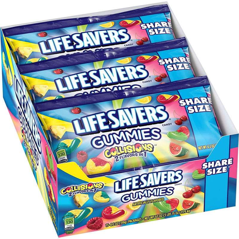 Lifesavers Gummies Collisions 4.2 oz Bags by N/A by Life Savers (15-Pack)