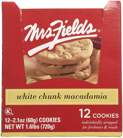 Mrs. Fields Jumbo Individually Wrapped White Chunk Macadamia Cookies (pack of 12)