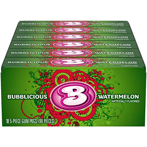 Bubblicious Watermelon Wave Bubble Gum 18 packs (5ct per pack)