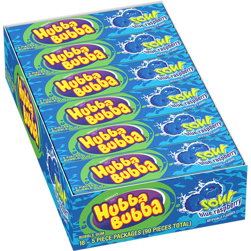 Hubba Bubba Sour Blue Raspberry Bubble Gum 18-Pack Wholesale
