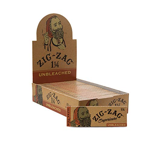 Zig-Zag Unbleached Rolling Papers 1 1/4 (24 Booklets Retailers Box)