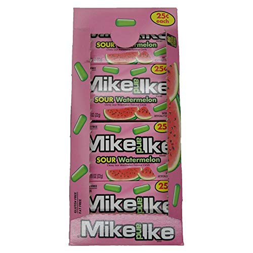 Mike and Ike Sour Watermelon Chewy Candies - Case of 24 0.78-oz. Box