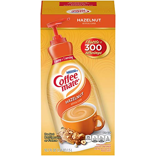 Nestle Coffee mate Coffee Creamer, Hazelnut, Liquid Pump 50.7 Ounces (2-Bottles)