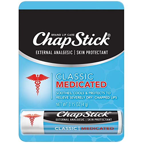 ChapStick Classic Medicated Lip Balm & Skin Protectant Tube, Relieves Chapped Lips, 0.15 oz