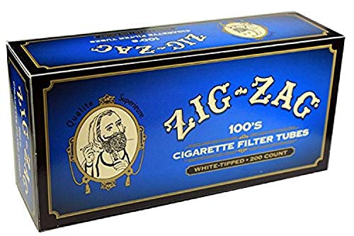 Zig Zag Cigarette Tubes WHITE 100MM 200 Count Per Box [5-Boxes]
