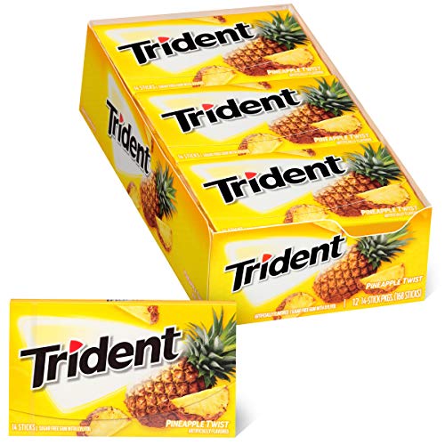Trident Pineapple Twist Sugar Free Gum, Made with Xylitol, 12 Packs of 14 Pieces