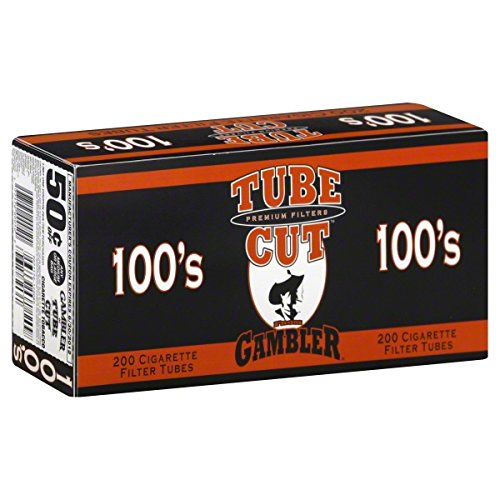 Gambler Tube Cut FF 100mm Cigarette Tubes - 200 Count Per Box (Pack of 5)