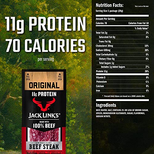 Jack Links Premium Cuts Beef Steak, Original, Strips, Bulk 1 Ounce (Pack of 72)