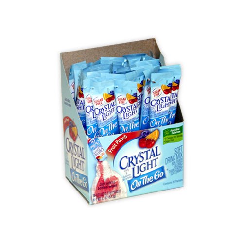 Crystal Light On The Go Sticks - 20oz Water Bottle Size Fruit Punch 30 Count Box