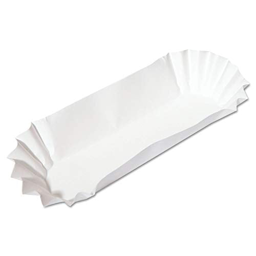 Hoffmaster Fluted Bakery Hot Dog Tray - Medium Weight, 6 Inch, 500 Per Pack