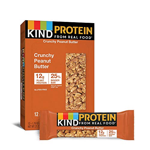 KIND Protein Bars,Crunchy Peanut Butter Gluten Free 12g Protein 1.76oz 12 count