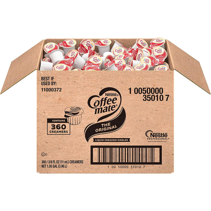 Nestle Coffee mate Creamer, Original, Liquid Singles, Non Dairy, Box of 360