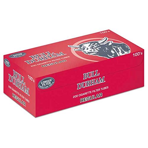 Bull Durham Cigarette Filter Tubes Regular Red 100mm Size 200ct (5-Boxes)