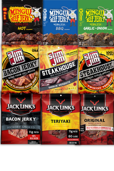 Shop The King Slim Jim, Mingua, Jack Link's Jerky Variety Pack 9-Count Wholesale