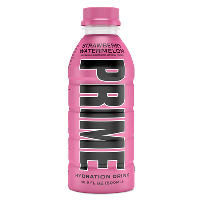 Prime Hydration with BCAA Blend for Muscle Recovery Strawberry Watermelon (12 Drinks, 16 Fl Oz. Each)