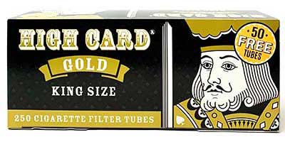 High Card Gold King Size Cigarette Tubes 200 + 50 Free Per Box (4 Boxes)