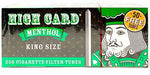 High Card Green King Size Menthol Cigarette Tubes 250-Count Wholesale Box