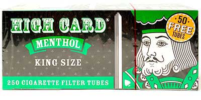 High Card Green Menthol King Size Cigarette Tubes 200 + 50 Free Per Box (4 Boxes)