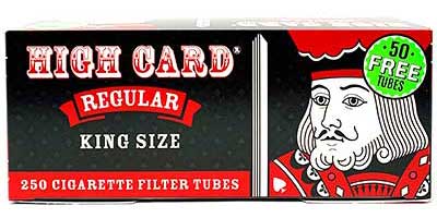High Card Red King Size Cigarette Tubes 200 + 50 Free Per Box (4 Boxes)