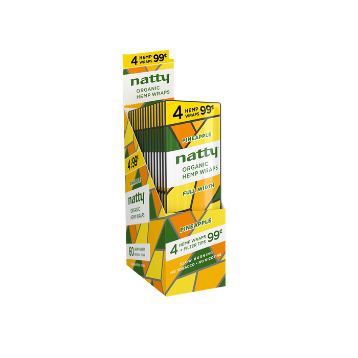Natty Hemp Wrap Pinaple 4/ 99 oz 15 Per 4 Pack